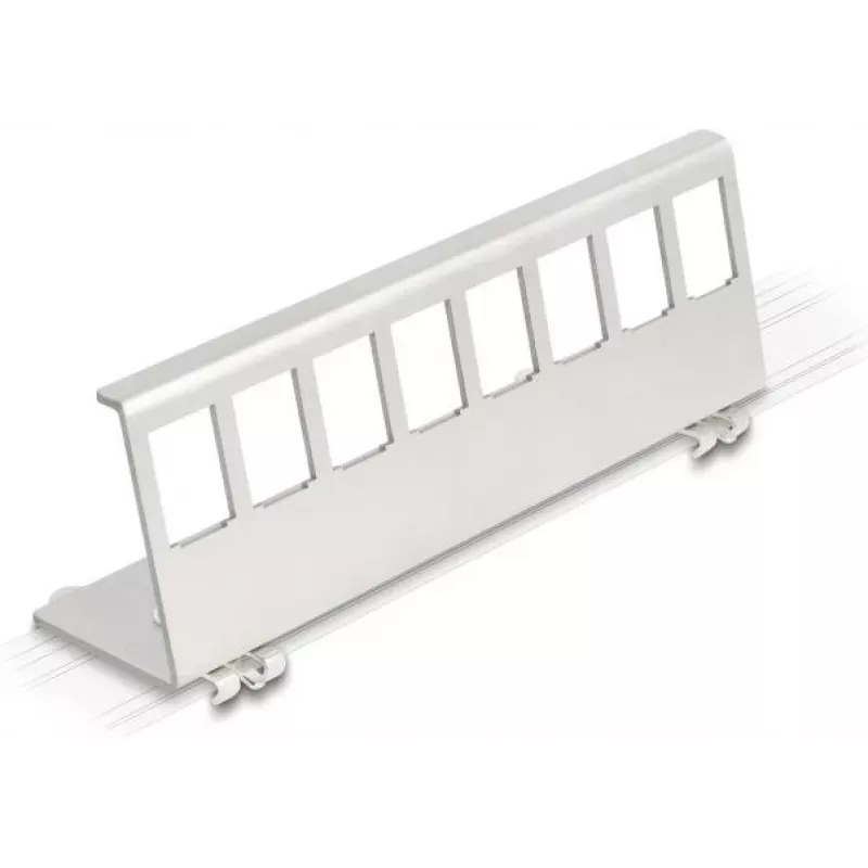 Delock Keystone Metallhalter 8-Port für DIN-Schiene (90657)