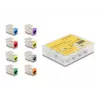 Delock Keystone Modul RJ-45 Buchse auf LSA Buchse STP CAT 6a, 8er-Pack (Grau, Blau, Gelb, Rot, Grün, Orange, Violett, Neongelb) 87896