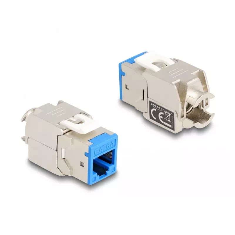 Delock Keystone Modul RJ-45 Buchse auf LSA Buchse STP CAT 6a, 8er-Pack (Grau, Blau, Gelb, Rot, Grün, Orange, Violett, Neongelb) 87896