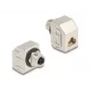 Delock M12 Adapter X-codiert 8-polig Buchse auf RJ45 Buchse Cat.6A STP Metall 60685