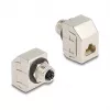Delock M12 Adapter X-codiert 8-polig Buchse auf RJ45 Buchse Cat.6A STP Metall 60685