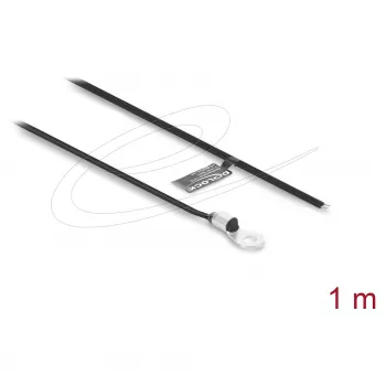 Delock M4 Gewinde NTC-Temperatursensor-Kabel, 1 m, 10 kΩ, 3435 K, 2 x offene Enden