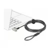 Delock Navilock Notebook-Sicherheitskabel mit 3 Verriegelungsköpfen für Kensington, Noble Wedge und Nano Slot (20676)