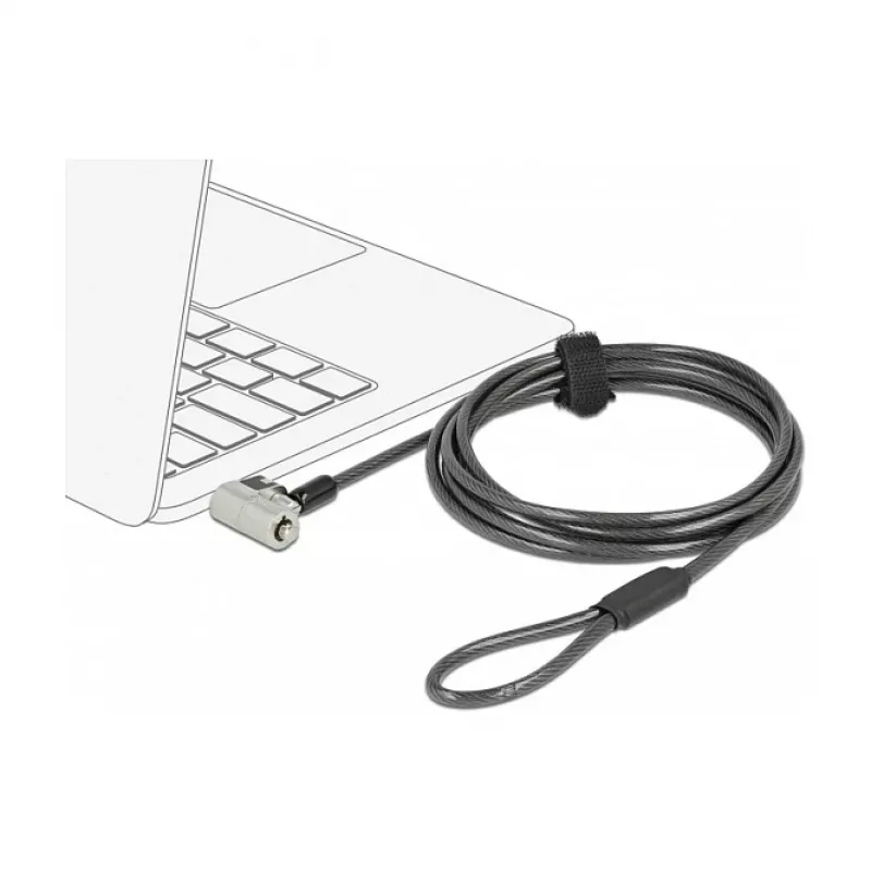 Delock Navilock Notebook-Sicherheitskabel mit 3 Verriegelungsköpfen für Kensington, Noble Wedge und Nano Slot (20676)