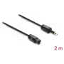 Delock Optical Audio Cable – Mini TOSLINK 3.5mm auf TOSLINK, 2m, Schwarz