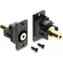 Delock Panel-Montage 3,5 mm 4-Pin Buchse-zu-Buchse Klinken-Kupplung, vergoldet, schwarz 91223