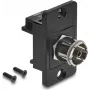 DELOCK Panel-Mount IEC C14 Stecker auf F-Typ Buchse Adapter Schwarz 91196