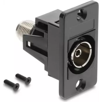 DELOCK Einbauadapter IEC C14 auf F-Buchse Schwarz 91195