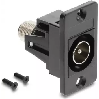 DELOCK Einbauadapter IEC-Stecker auf F-Buchse Schwarz 91197