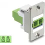 Delock Panelmontage LC Duplex Kupplung Multimode OM5 Limettengrün Silber Flansch 91105