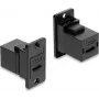 Delock Panel-Montage USB 2.0 Typ-C Buchse zu Buchse Kabel, Schwarz, 0,3 m, 480 Mbps, Doppelt Geschirmt 91926