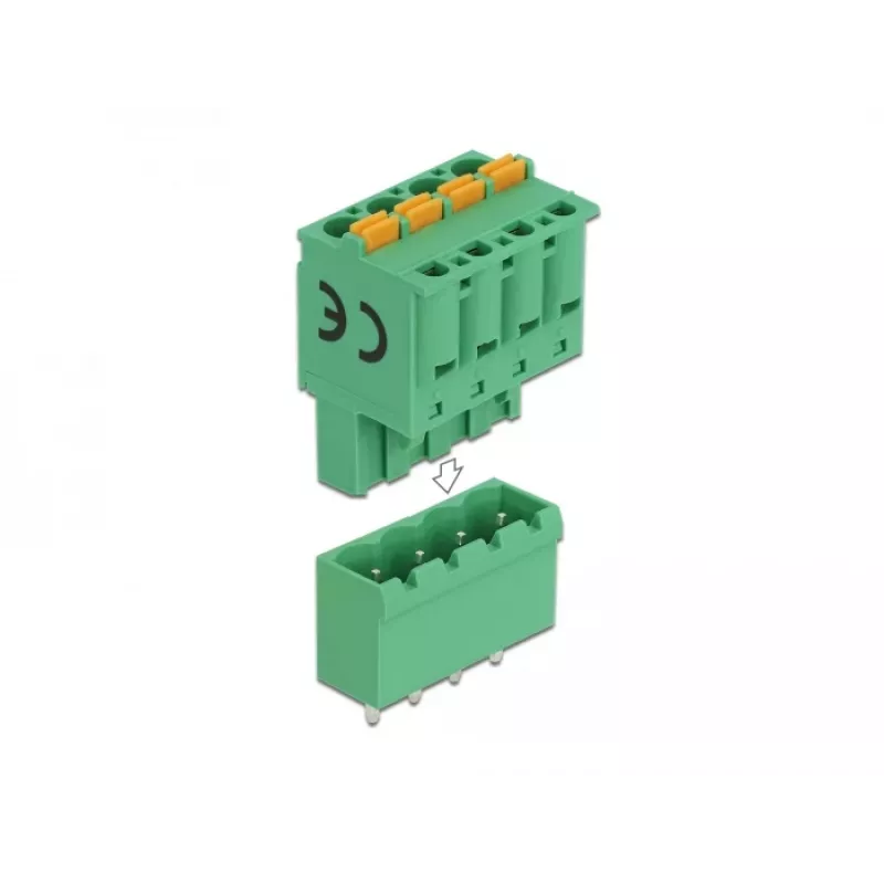 Delock PCB-Anschlussklemmen-Set 4-polig 5,08 mm Rastermaß vertikal (66501)
