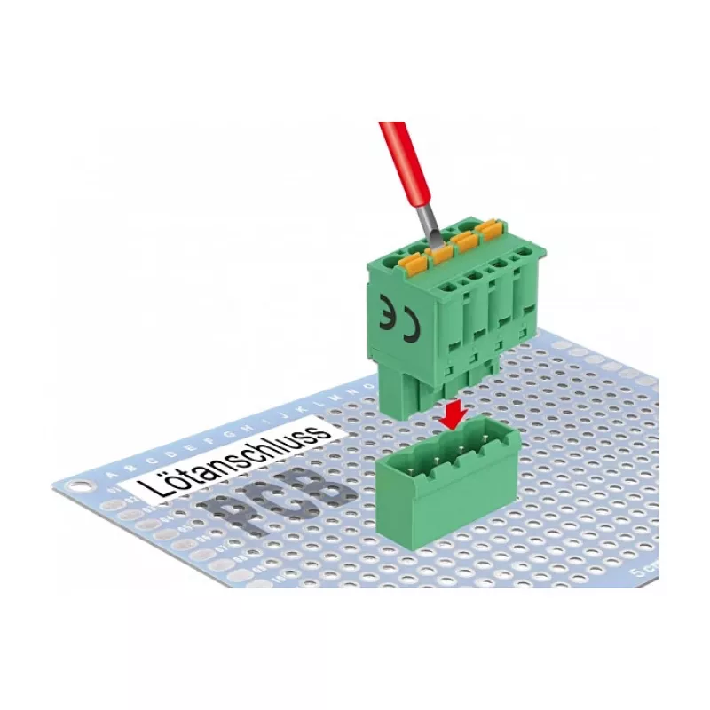 Delock PCB-Anschlussklemmen-Set 4-polig 5,08 mm Rastermaß vertikal (66501)
