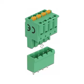 Delock PCB-Anschlussklemmen-Set 4-polig 5,08 mm Rastermaß vertikal (66501)