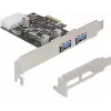 Delock PCI Express x1 Karte zu 2 x USB 3.2 Gen 1 Typ-A, Low-Profile