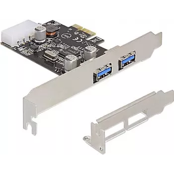 Delock PCI Express x1 Karte zu 2 x USB 3.2 Gen 1 Typ-A, Low-Profile