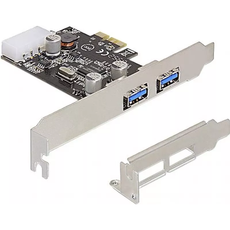 Delock PCI Express x1 Karte zu 2 x USB 3.2 Gen 1 Typ-A, Low-Profile