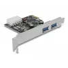Delock PCI Express x1 Karte zu 2 x USB 3.2 Gen 1 Typ-A, Low-Profile