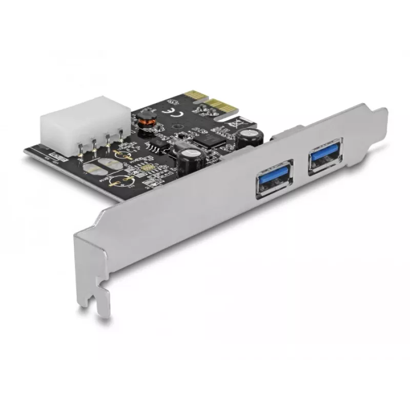 Delock PCI Express x1 Karte zu 2 x USB 3.2 Gen 1 Typ-A, Low-Profile