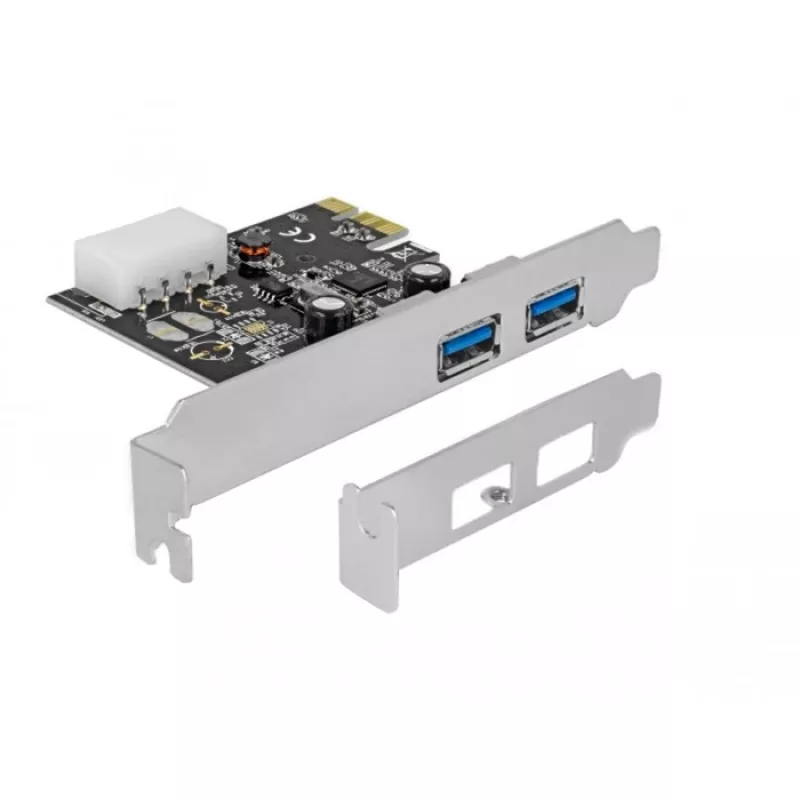 Delock PCI Express x1 Karte zu 2 x USB 3.2 Gen 1 Typ-A, Low-Profile