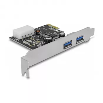 Delock PCI Express x1 Karte zu 2 x USB 3.2 Gen 1 Typ-A, Low-Profile