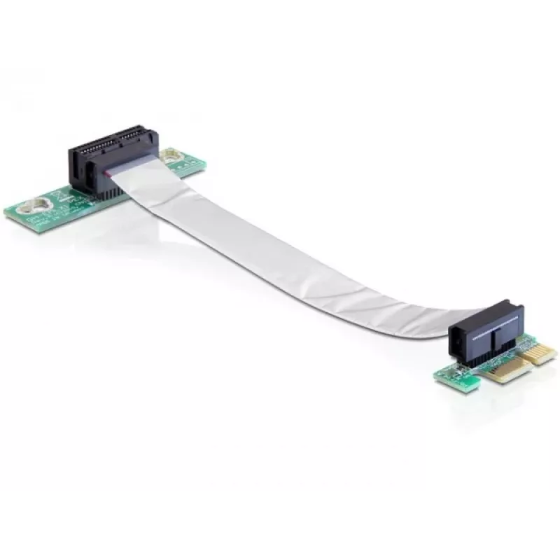 Delock PCI Express x1 zu x1 Riser-Karte mit flexiblem Kabel, 13 cm, links ausgerichtet
