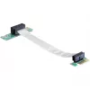 Delock PCI Express x1 zu x1 Riser-Karte mit flexiblem Kabel, 13 cm, links ausgerichtet