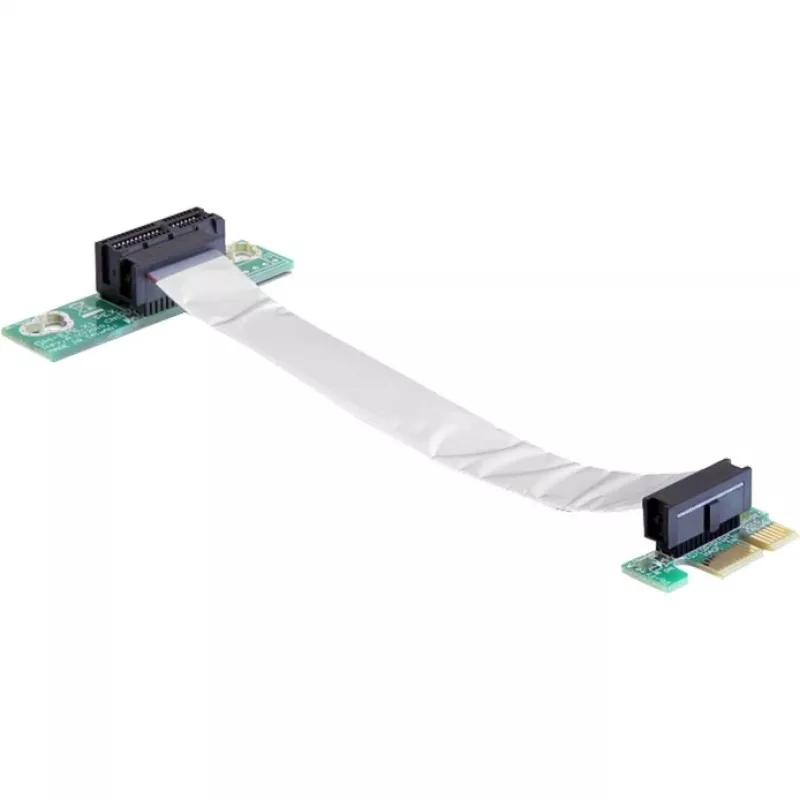 Delock PCI Express x1 zu x1 Riser-Karte mit flexiblem Kabel, 13 cm, links ausgerichtet