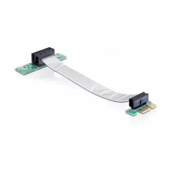 Delock PCI Express x1 zu x1 Riser-Karte mit flexiblem Kabel, 13 cm, links ausgerichtet