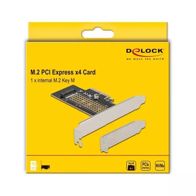 Delock PCI Express x4 Karte zu 1 x internem NVMe M.2 Key M 80 mm - Low Profile Formfaktor 90047