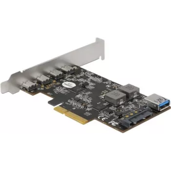 Delock PCI Express x4 Karte zu 4 x USB Type-C + 1 x USB Type-A - SuperSpeed USB 10 Gbps - Low Profile Formfaktor, USB Controller