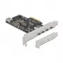 Delock PCI Express x4 Karte zu 4 x USB Type-C + 1 x USB Type-A - SuperSpeed USB 10 Gbps - Low Profile Formfaktor, USB Controller