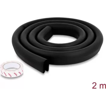 Delock PE-Schaumstoff Kantenschutzprofil 35 x 12 mm, 2 m, Schwarz 18486