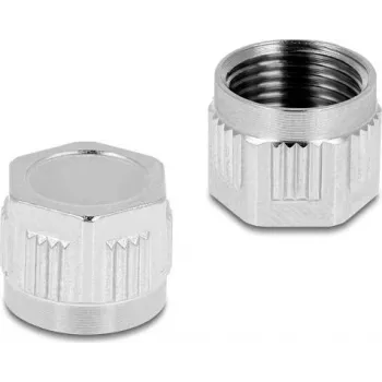 Delock Schutzkappe für M12-Steckverbinder, zum Aufschrauben, Metall, IP67 staubdicht & wasserdicht 60842