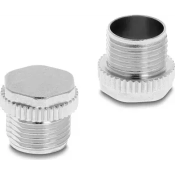 Delock Schutzkappe für M12-Buchse, verschraubbar, Metall, IP67 staub- und wasserdicht (60843)