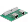 Delock RJ45 2 x Buchse auf 2 x Klemmenblock mit Druckknopf für DIN-Schiene (66994)