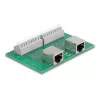 Delock RJ45 2 x Buchse auf 2 x Klemmenblock mit Druckknopf für DIN-Schiene (66994)