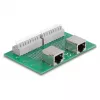 Delock RJ45 2 x Buchse auf 2 x Klemmenblock mit Druckknopf für DIN-Schiene (66994)
