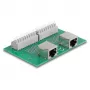 Delock RJ45 2 x Buchse auf 2 x Klemmenblock mit Druckknopf für DIN-Schiene (66994)