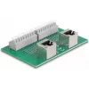 Delock RJ45 2 x Buchse auf 2 x Klemmenblock mit Druckknopf für DIN-Schiene gewinkelt (66995)