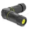 Delock RJ45 Kupplung Buchse auf Buchse Cat.6 mit M23 x 1,5 mm Gewinde, 90° gewinkelt, IP68 staub- und wasserdicht, schwarz