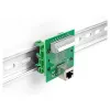 Delock RJ45-Buchse auf Klemmenblock mit Druckknopf für DIN-Schiene gewinkelt (66993)