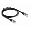 Delock RJ45 Patchkabel Cat.6 F/UTP 1 m Schwarz mit Schalter