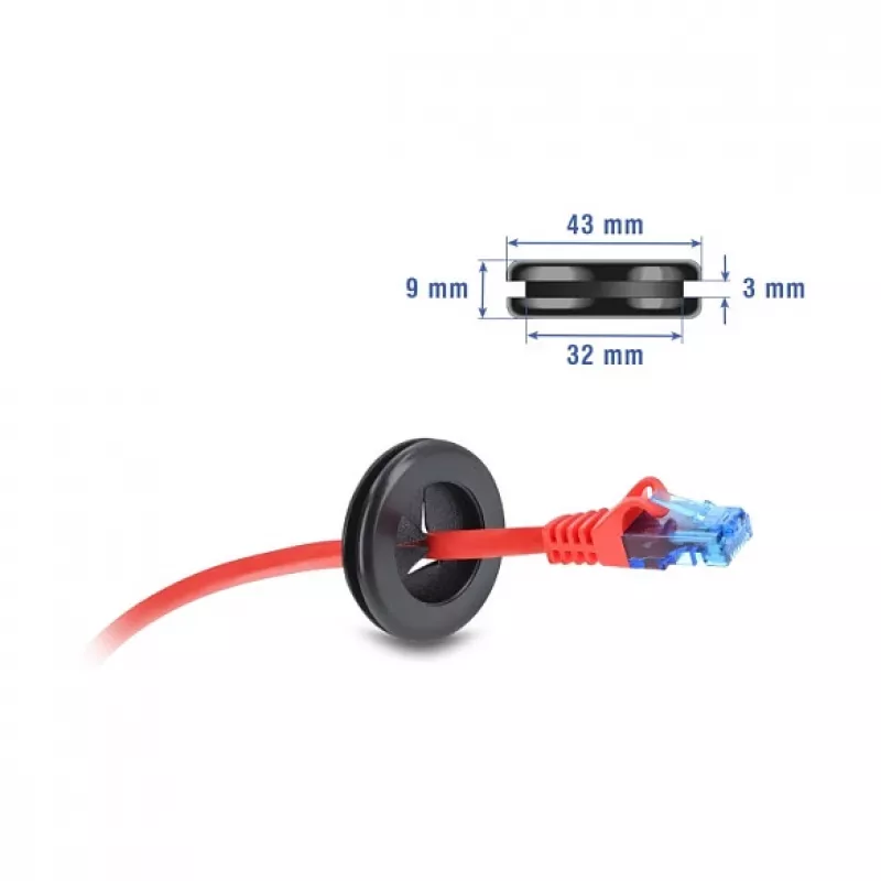 Delock Gummi-Kabeltülle rund Ø 38 mm Schwarz, 10er Pack