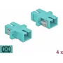 DeLOCK SC Multimode OM3 LWL-Kupplung, Simplex, Hellblau, 4er-Pack 85994