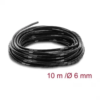 Delock Spiralschlauch 6 mm Durchmesser 10 m Schwarz