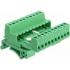 DELOCK Klemmenblock-Set für DIN-Schiene 10-polig mit 5,08 mm Rastermaß gewinkelt