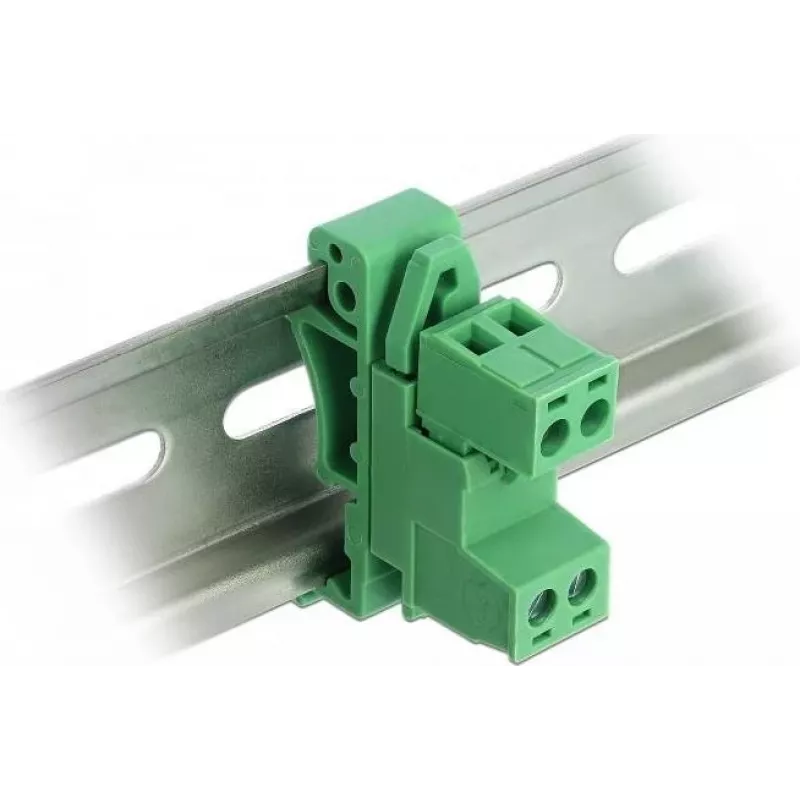 DELOCK Klemmenblock-Set für DIN-Schiene 2-polig Rastermaß 5,08 mm gewinkelt