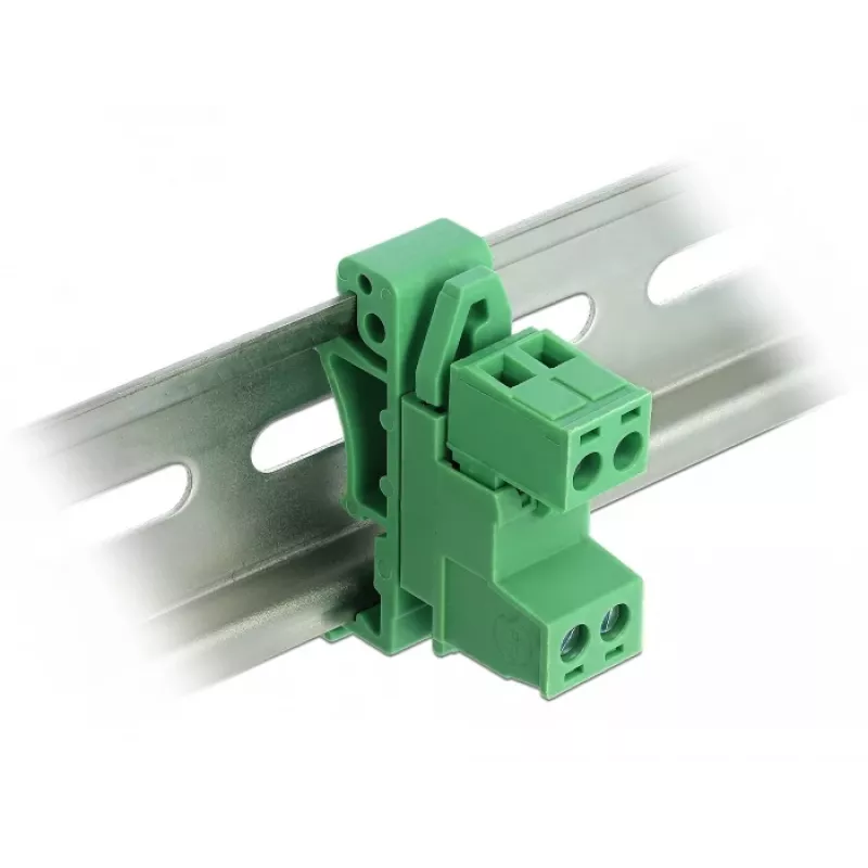 DELOCK Klemmenblock-Set für DIN-Schiene 2-polig Rastermaß 5,08 mm gewinkelt