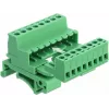 DeLOCK Klemmenblock-Set für DIN-Schiene, 8-polig, 5,08 mm Rastermaß, gewinkelt, grün
